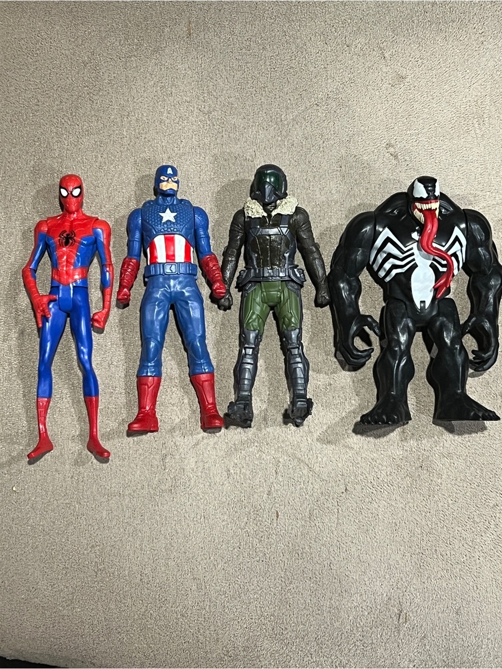 Marvel Multicolor Superhero Action Figure Set - Red Blue Green Black